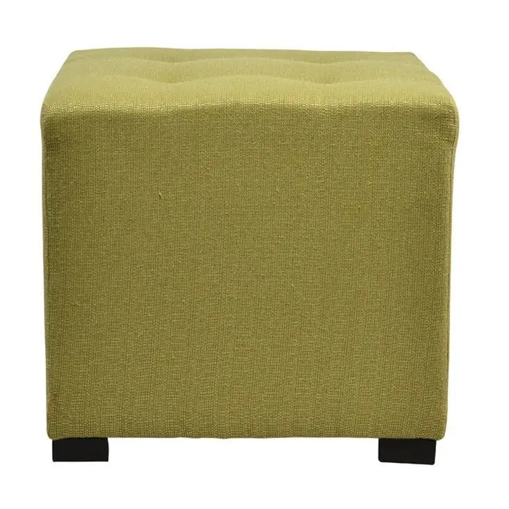Pouf quadrato Cordoba con 4 bottoni e telaio in legno - 45,7 x 45,7 x 45,7 cm
