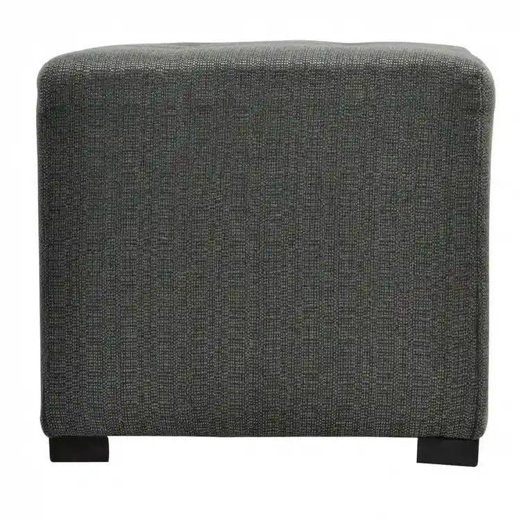 Pouf quadrato Cordoba con 4 bottoni e telaio in legno - 45,7 x 45,7 x 45,7 cm