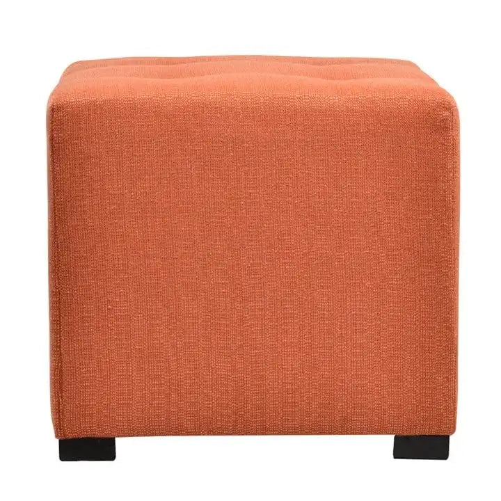 Pouf quadrato Cordoba con 4 bottoni e telaio in legno - 45,7 x 45,7 x 45,7 cm
