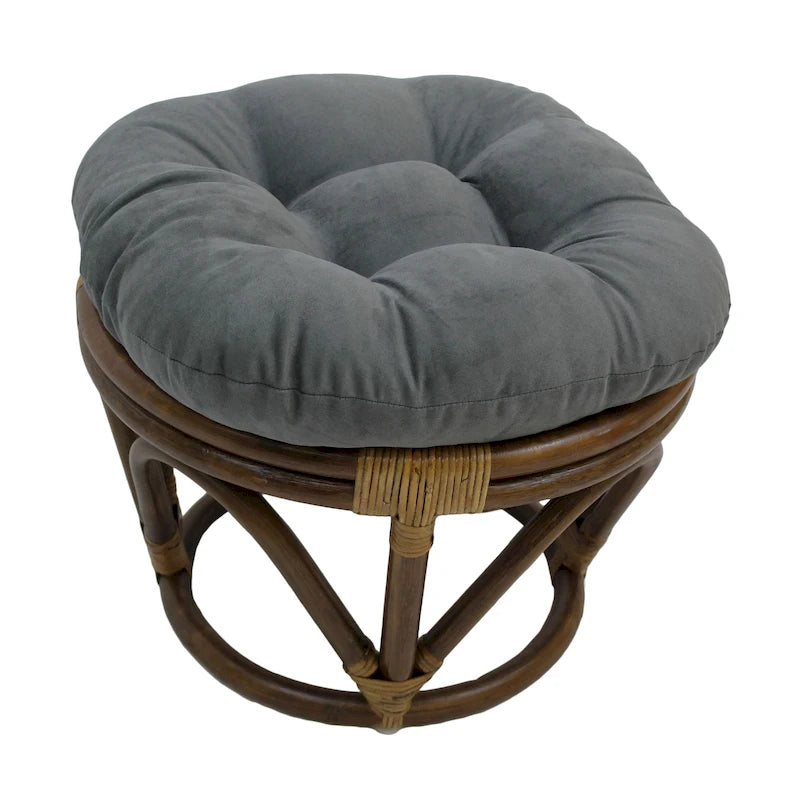 Sgabello Bali da 45 cm con cuscino in microfibra scamosciata