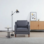 Poltrona Sedona Modern Accent – Simil lino e pelle vegana, Struttura in pino