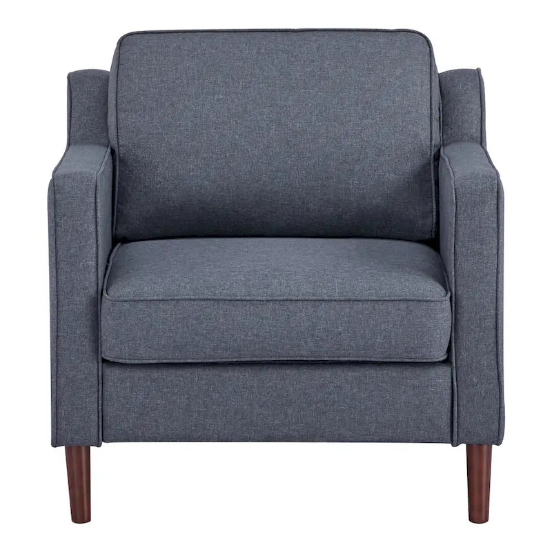 Poltrona Sedona Modern Accent – Simil lino e pelle vegana, Struttura in pino