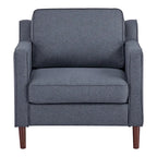 Poltrona Sedona Modern Accent – Simil lino e pelle vegana, Struttura in pino