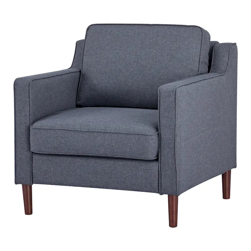 Poltrona Sedona Modern Accent – Simil lino e pelle vegana, Struttura in pino