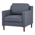 Poltrona Sedona Modern Accent – Simil lino e pelle vegana, Struttura in pino