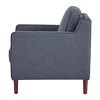 Poltrona Sedona Modern Accent – Simil lino e pelle vegana, Struttura in pino