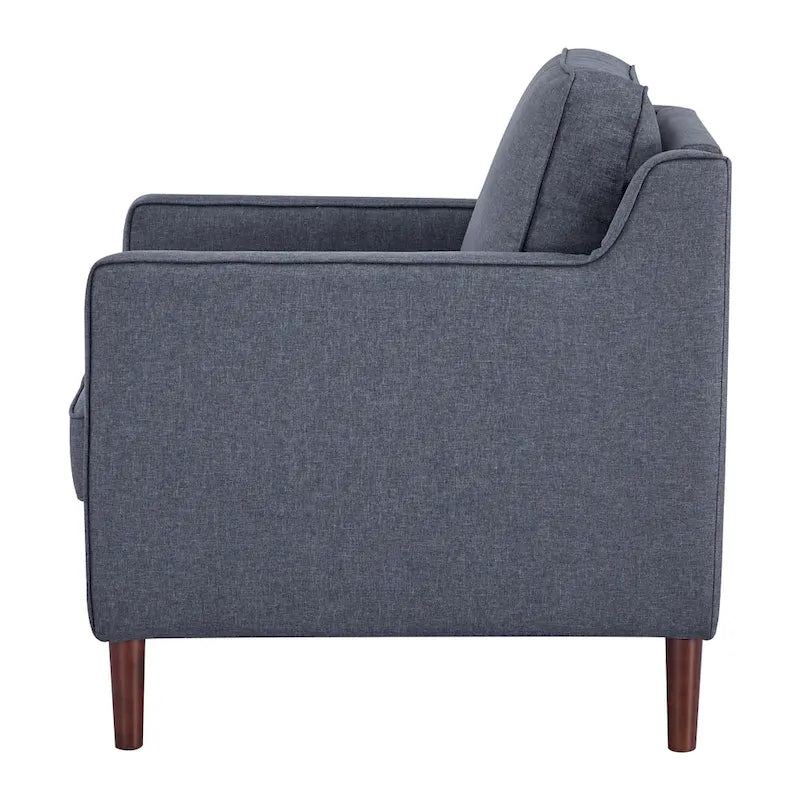 Poltrona Sedona Modern Accent – Simil lino e pelle vegana, Struttura in pino