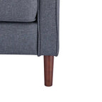 Poltrona Sedona Modern Accent – Simil lino e pelle vegana, Struttura in pino