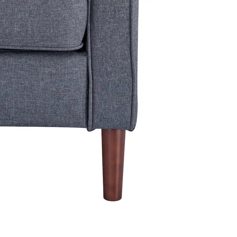 Poltrona Sedona Modern Accent – Simil lino e pelle vegana, Struttura in pino