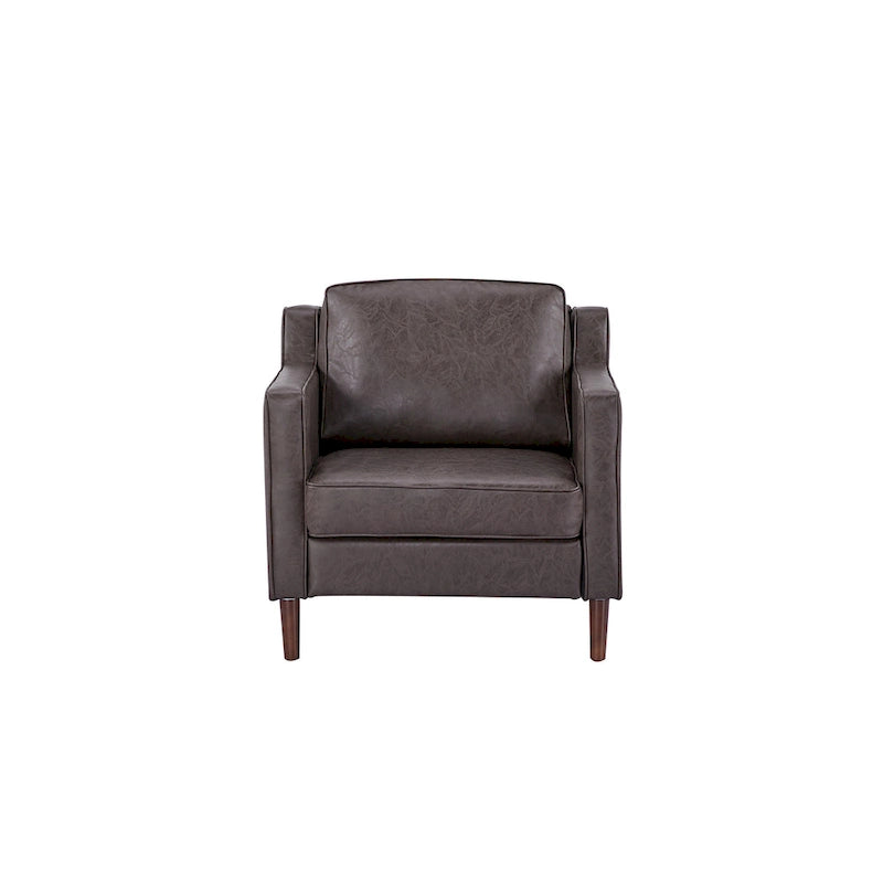 Poltrona Sedona Modern Accent – Simil lino e pelle vegana, Struttura in pino