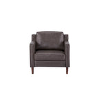 Poltrona Sedona Modern Accent – Simil lino e pelle vegana, Struttura in pino