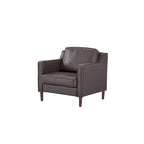 Poltrona Sedona Modern Accent – Simil lino e pelle vegana, Struttura in pino