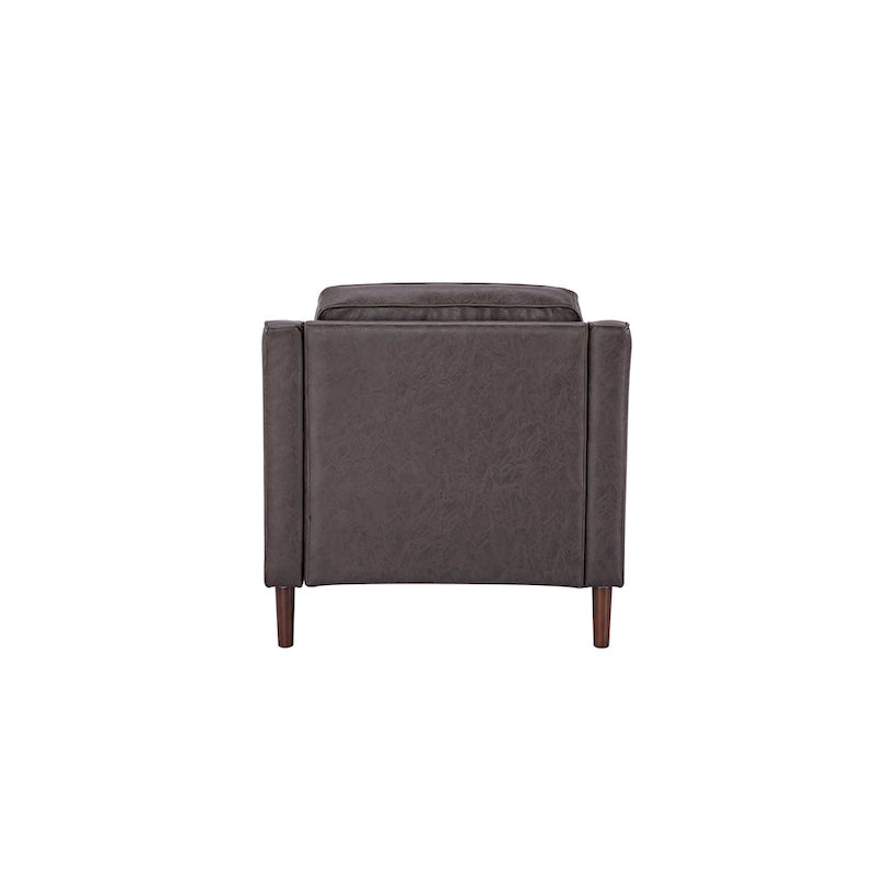 Poltrona Sedona Modern Accent – Simil lino e pelle vegana, Struttura in pino