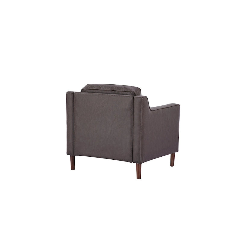 Poltrona Sedona Modern Accent – Simil lino e pelle vegana, Struttura in pino