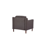 Poltrona Sedona Modern Accent – Simil lino e pelle vegana, Struttura in pino