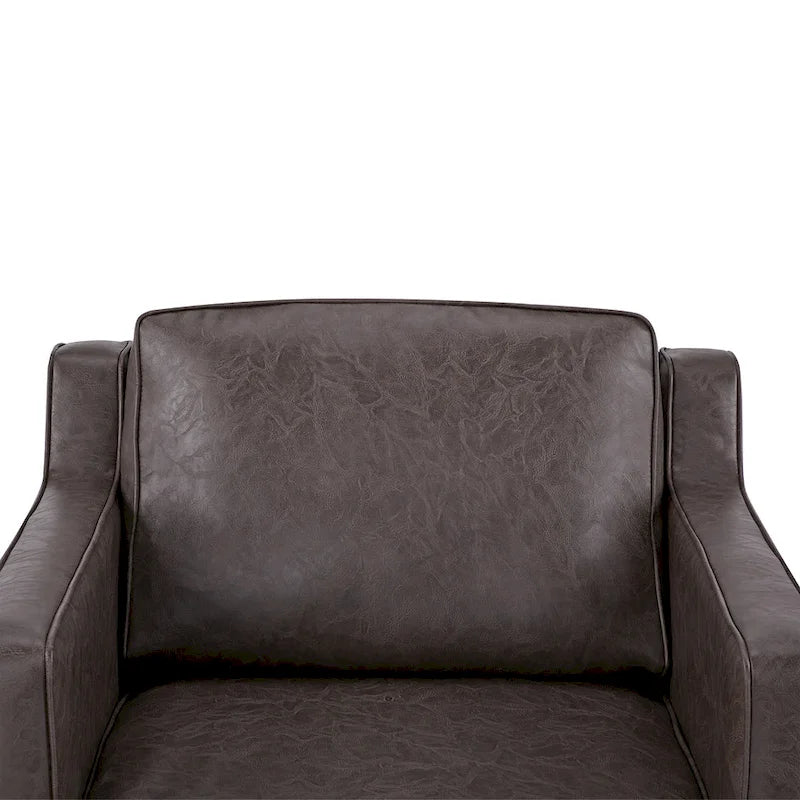 Poltrona Sedona Modern Accent – Simil lino e pelle vegana, Struttura in pino