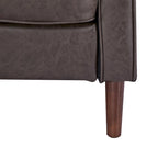 Poltrona Sedona Modern Accent – Simil lino e pelle vegana, Struttura in pino