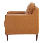 Poltrona Sedona Modern Accent – Simil lino e pelle vegana, Struttura in pino
