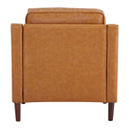 Poltrona Sedona Modern Accent – Simil lino e pelle vegana, Struttura in pino