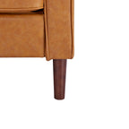 Poltrona Sedona Modern Accent – Simil lino e pelle vegana, Struttura in pino