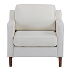 Poltrona Sedona Modern Accent – Simil lino e pelle vegana, Struttura in pino
