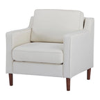 Poltrona Sedona Modern Accent – Simil lino e pelle vegana, Struttura in pino