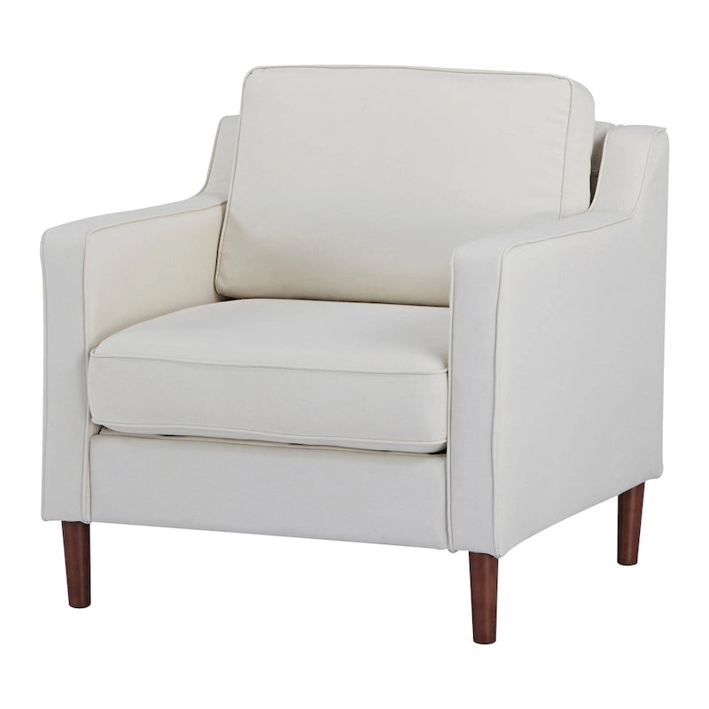 Poltrona Sedona Modern Accent – Simil lino e pelle vegana, Struttura in pino