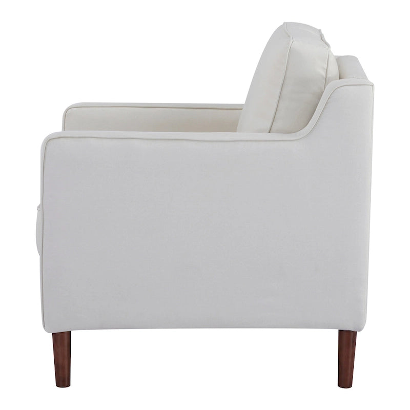 Poltrona Sedona Modern Accent – Simil lino e pelle vegana, Struttura in pino