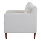 Poltrona Sedona Modern Accent – Simil lino e pelle vegana, Struttura in pino