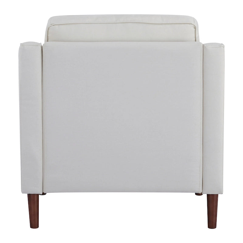 Poltrona Sedona Modern Accent – Simil lino e pelle vegana, Struttura in pino
