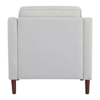 Poltrona Sedona Modern Accent – Simil lino e pelle vegana, Struttura in pino