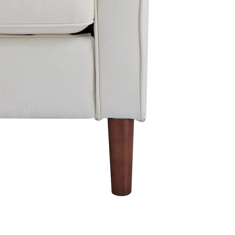 Poltrona Sedona Modern Accent – Simil lino e pelle vegana, Struttura in pino