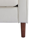 Poltrona Sedona Modern Accent – Simil lino e pelle vegana, Struttura in pino
