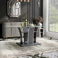 Tavolo da pranzo Resk Modern con piano in vetro da 72" e base in legno, per 6-8 persone
