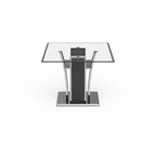 Tavolo da pranzo Resk Modern con piano in vetro da 72" e base in legno, per 6-8 persone