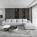 Divano Sezionale Modulare Moderno, Grigio Chiaro/Blu Scuro