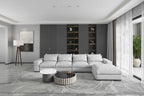 Modern Modular Down Sectional Sofa,Light Grey/Dark Blue