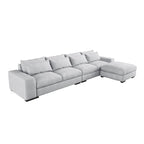 Divano Sezionale Modulare Moderno, Grigio Chiaro/Blu Scuro