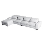 Divano Sezionale Modulare Moderno, Grigio Chiaro/Blu Scuro