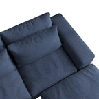 Divano Sezionale Modulare Moderno, Grigio Chiaro/Blu Scuro