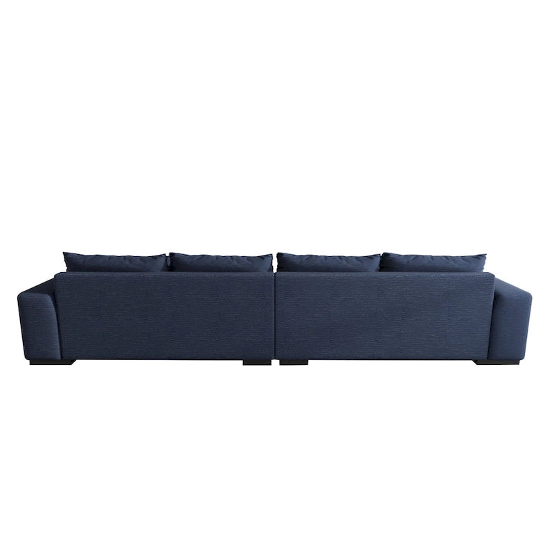 Divano Sezionale Modulare Moderno, Grigio Chiaro/Blu Scuro