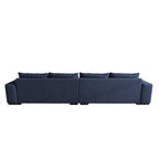 Divano Sezionale Modulare Moderno, Grigio Chiaro/Blu Scuro