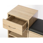 Panca scarpiera da ingresso in legno con cuscino