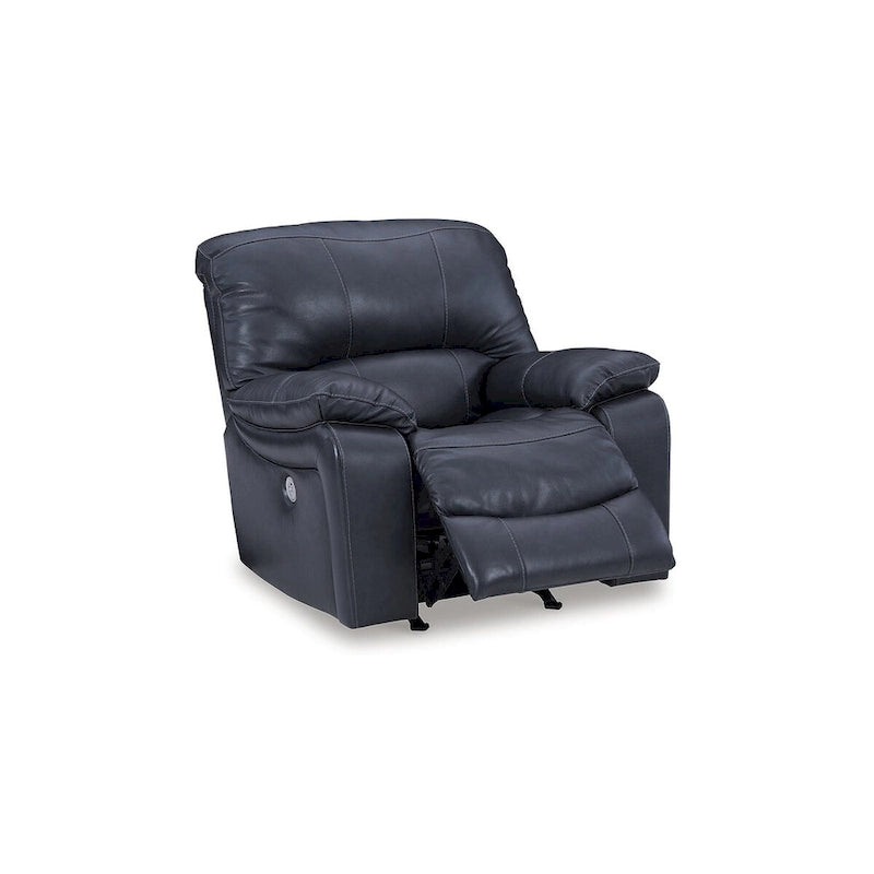 Poltrona reclinabile moderna Stratton con similpelle e poggiatesta imbottito