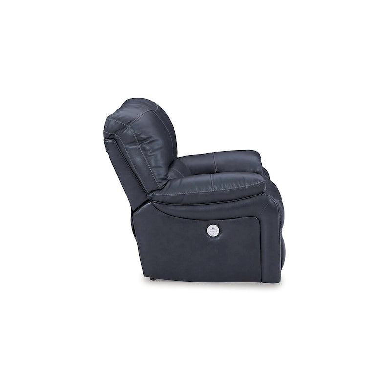 Poltrona reclinabile moderna Stratton con similpelle e poggiatesta imbottito