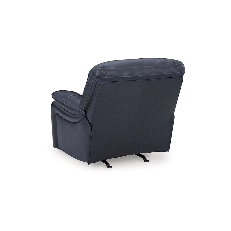 Poltrona reclinabile moderna Stratton con similpelle e poggiatesta imbottito