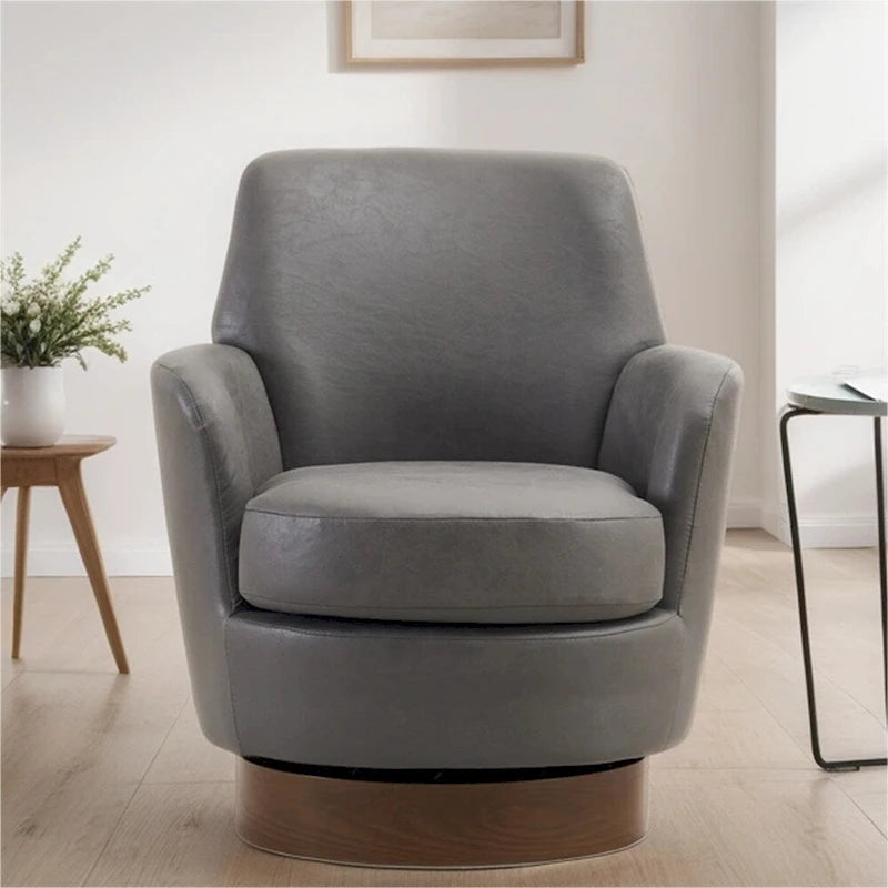 Poltrona accent girevole con base in acciaio inossidabile