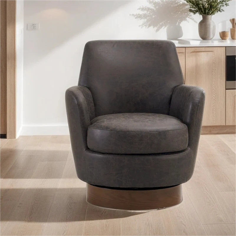 Poltrona accent girevole con base in acciaio inossidabile