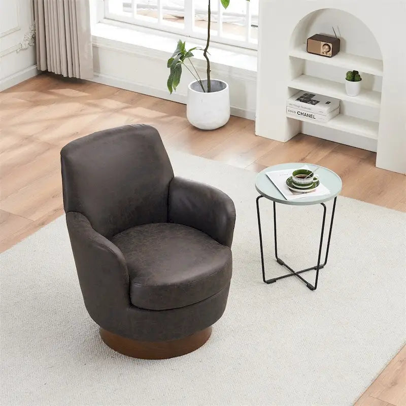 Poltrona accent girevole con base in acciaio inossidabile